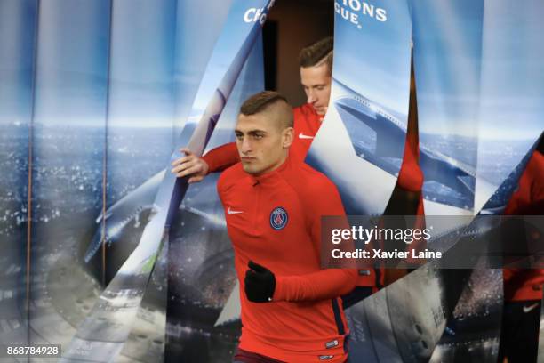 Marco Veratti of Paris Saint-Germain reacts before the UEFA Champions League group B match between Paris Saint-Germain and RSC Anderlecht at Parc des...