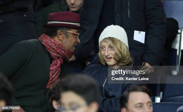 Yannick Noah and his son Joalukas Noah attend the UEFA Champions League group B match between Paris Saint-Germain and RSC Anderlecht at Parc des...