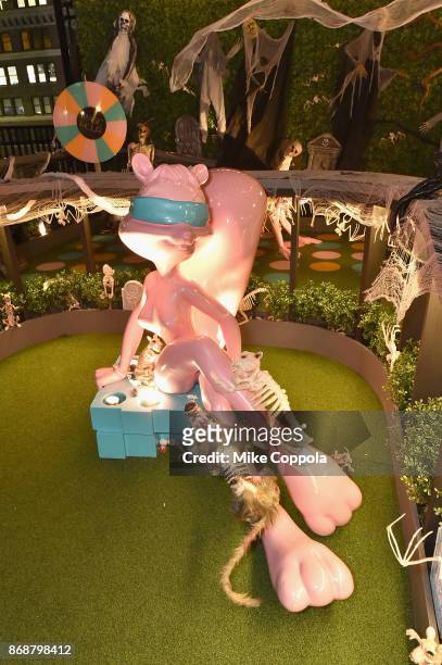 View of the mini-golf course during Heidi Klum's 18th Annual Halloween Party presented by Party City and SVEDKA Vodka at Magic Hour Rooftop Bar &...