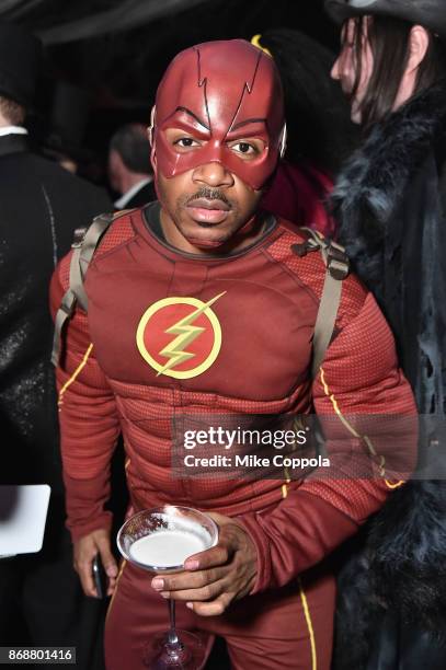 Romeo Hunte attends Heidi Klum's 18th Annual Halloween Party presented by Party City and SVEDKA Vodka at Magic Hour Rooftop Bar & Lounge at Moxy...