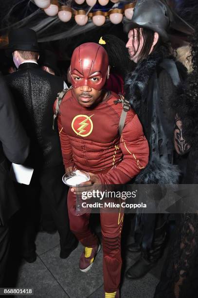 Romeo Hunte attends Heidi Klum's 18th Annual Halloween Party presented by Party City and SVEDKA Vodka at Magic Hour Rooftop Bar & Lounge at Moxy...