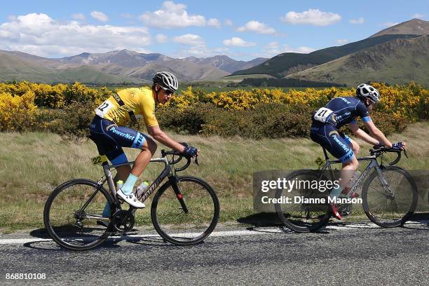 Brad Evans of Dunedin and Roman van Uden of Auckland, Powernet , make their way towards Kingston during stage 3 of the 2017 Tour of Southland on...