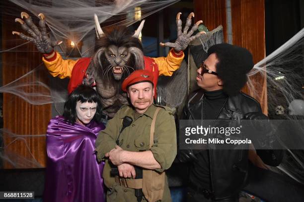 Kelly Tisdale, Heidi Klum, Mike Myers, and Nick Cannon attend Heidi Klum's 18th Annual Halloween Party presented by Party City and SVEDKA Vodka at...