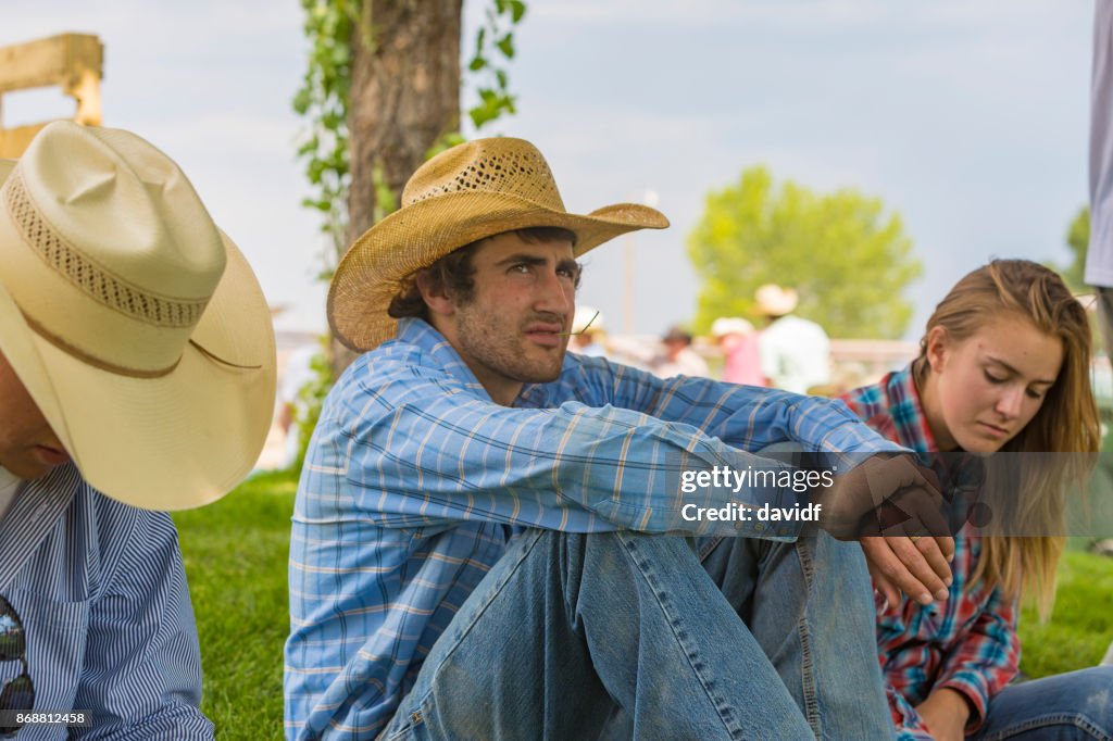 Watching Rodeo Spectators Waiting And Watching Relaxing At A Rodeo High-Res Stock ...