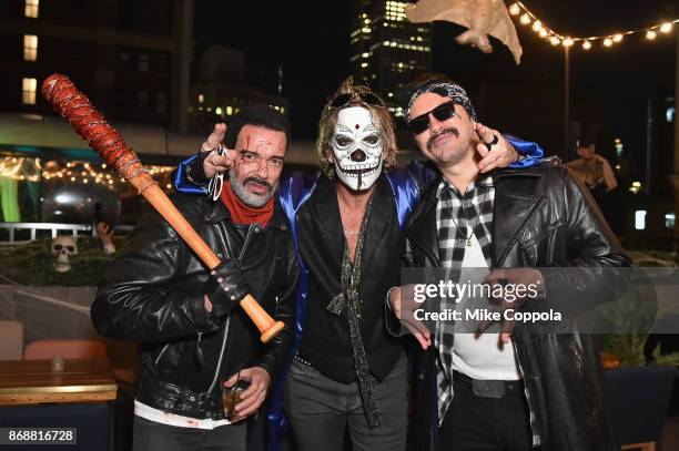 Jamie McCarthy, Ralph Cirella, and Theo Wargo attend Heidi Klum's 18th Annual Halloween Party presented by Party City and SVEDKA Vodka at Magic Hour...