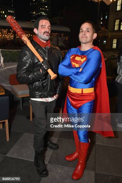 Jamie McCarthy and Mike Coppola attendHeidi Klum's 18th Annual Halloween Party presented by Party City and SVEDKA Vodka at Magic Hour Rooftop Bar &...