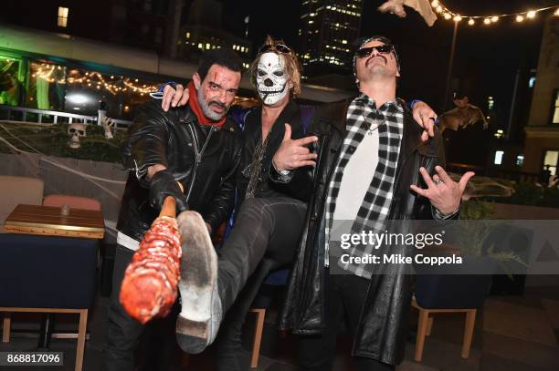 Jamie McCarthy, Ralph Cirella, and Theo Wargo attend Heidi Klum's 18th Annual Halloween Party presented by Party City and SVEDKA Vodka at Magic Hour...