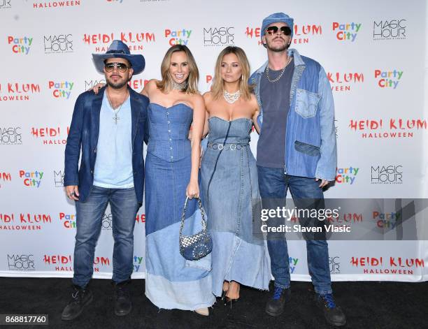 David Batista, Keltie Knight, Vanessa Ray, and Jake Wilson attend Heidi Klum's 18th annual Halloween Party presented by Party City at the Magic Hour...