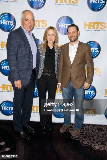 Gary Newman, Dana Walden and Dan Fogelman attend HRTS Hosts Annual Hitmakers Luncheon at The Beverly Hilton Hotel on October 31, 2017 in Beverly...