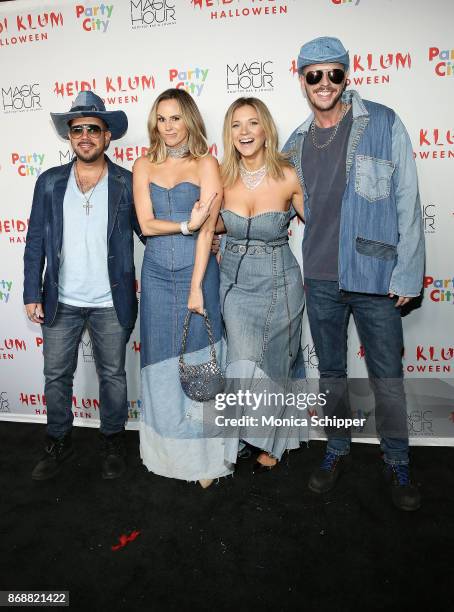 Chris Knight, Keltie Knight, Vanessa Ray, and Jake Wilson attend Heidi Klum's 18th Annual Halloween Party at Magic Hour Rooftop Bar & Lounge on...