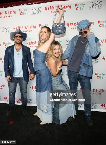 Chris Knight, Keltie Knight, Vanessa Ray, and Jake Wilson attend Heidi Klum's 18th Annual Halloween Party at Magic Hour Rooftop Bar & Lounge on...