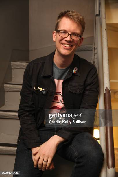 Youtuber and musician Hank Green poses for a photo during the Turtles All the Way Down book tour, backstage at the Curran Theatre on October 31, 2017...