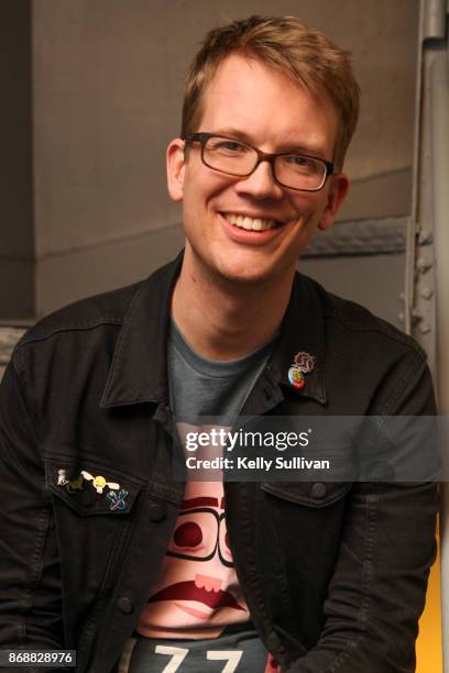 Youtuber and musician Hank Green poses for a photo during the Turtles All the Way Down book tour, backstage at the Curran Theatre on October 31, 2017...