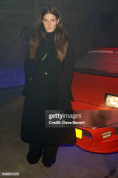 Ben Grimes attends a warehouse party celebrating the launch of Browns East on October 31, 2017 in London, England.