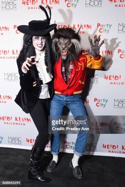 Desiree Gruber and Heidi Klum attend Heidi Klum's 18th Annual Halloween Party at Magic Hour Rooftop Bar & Lounge on October 31, 2017 in New York City.