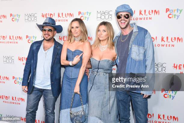 Chris Knight, Keltie Knight, Vanessa Ray, and Jake Wilson attend Heidi Klum's 18th Annual Halloween Party at Magic Hour Rooftop Bar & Lounge on...