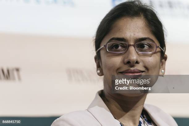 Sagarika Chatterjee, associate director of Principles for Responsible Investment , speaks during the FT-AIIB Summit in Hong Kong, China, on...
