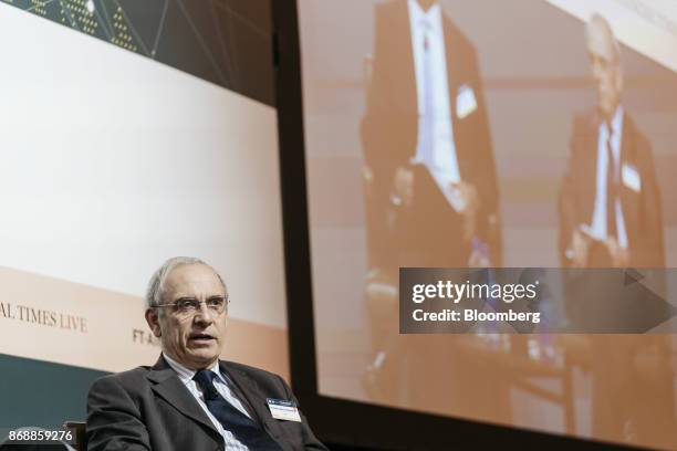 Thierry de Longuemar, vice president and chief financial officer of the Asian Infrastructure Investment Bank , speaks during the FT-AIIB Summit in...