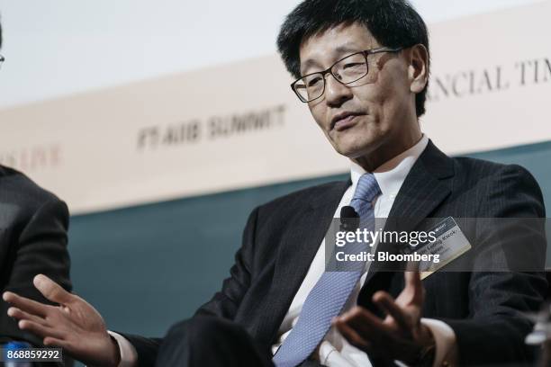 Lincoln Leong, chief executive officer of MTR Corp., speaks during the FT-AIIB Summit in Hong Kong, China, on Wednesday, Nov. 1, 2017. The one day...