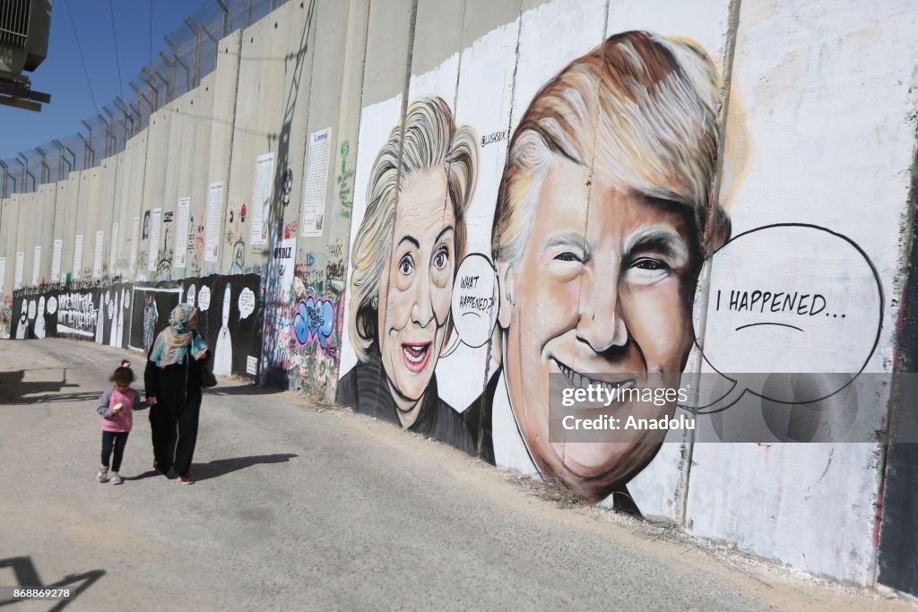 Graffiti art on Seperation wall in West Bank