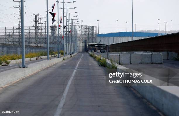 Picture shows the walking path leading into the Gaza Strip after the Israeli-controlled Erez crossing , on November 1, 2017 in Beit Hanun, the...