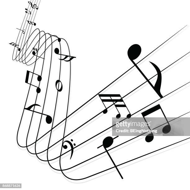 music note - musical staff stock illustrations