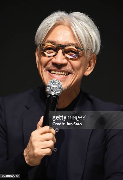 Musician/ composer Ryuichi Sakamoto attends the Visuals and Music talk event during the 30th Tokyo International Film Festival at Roppongi Hills on...