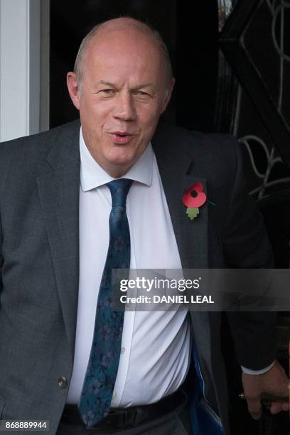 Britain's First Secretary of State Damian Green leaves his home in London on November 1, 2017. - One of British Prime Minister Theresa May's closest...