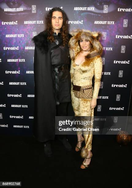 Nick Simmons Sophie Simmons at treats! Magazine's 7th Halloween Party in Partnership with Rolls-Royce Black Badge, Absolut Elyx, & Perrier Jouet on...