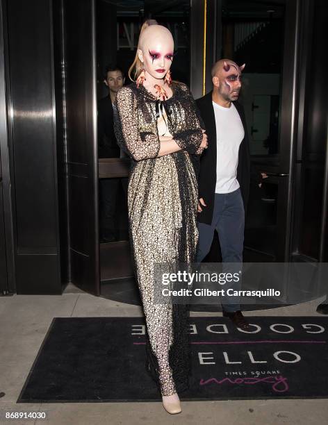 Model Vlada Roslyakova is seen during Heidi Klum's 18th Annual Halloween Party at Magic Hour Rooftop Bar & Lounge on October 31, 2017 in New York...