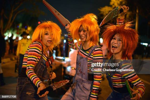 Participants dressed as Chucky attend West Hollywood Halloween Carnaval on October 31, 2017 in West Hollywood, California.