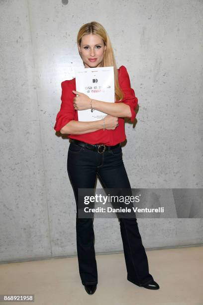 Michelle Hunziker attends Doppia Difesa - Uccisa In Attesa Di Giudizio screening during the 12th Rome Film Fest at Maxxi on November 1, 2017 in Rome,...