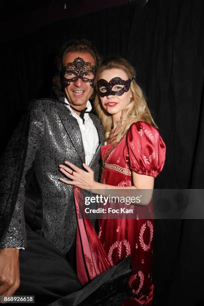 Nicolas Mereau and Julie Jardon attend the Bal des Vampires 2017 at Pavillon Champs Elysees on October 31, 2017 in Paris, France.