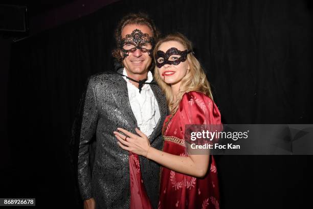 Nicolas Mereau and Julie Jardon attend the Bal des Vampires 2017 at Pavillon Champs Elysees on October 31, 2017 in Paris, France.