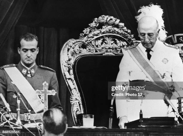 Prince Juan Carlos with Spain's dictator General Francisco Franco.