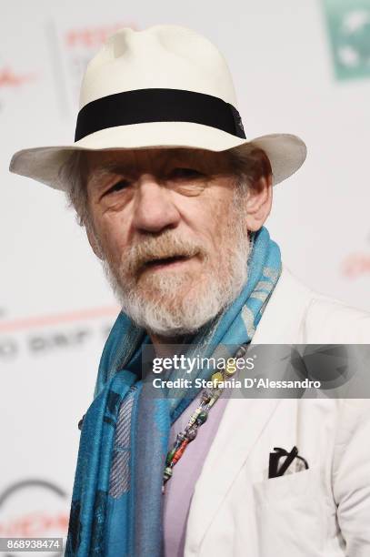 Ian McKellen attends 'McKellen: Playing The Part' photocall during the 12th Rome Film Fest at Auditorium Parco Della Musica on November 1, 2017 in...