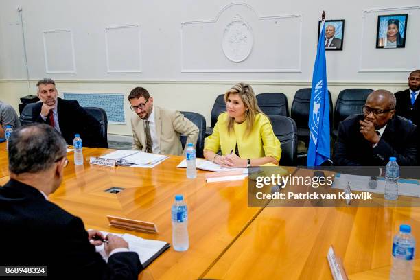 Queen Maxima of The Netherlands visits the local UN office, local and national banks on November 1, 2017 in Abuja, Nigeria.