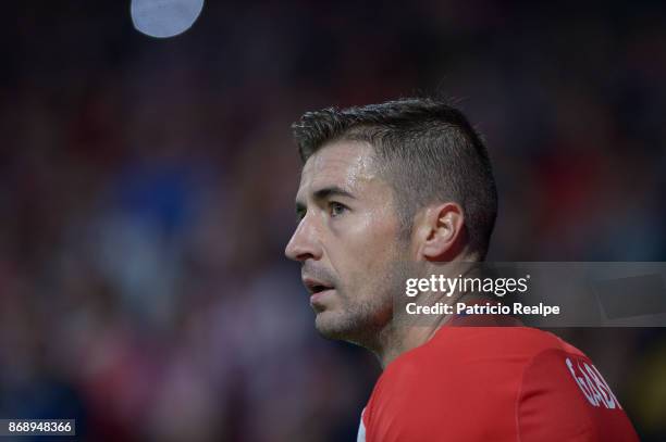 Gabi of Atletico de Madrid looks on during a match between Atletico Madrid and Qarabag FK as part of the UEFA Champions League at Wanda Metropolitano...