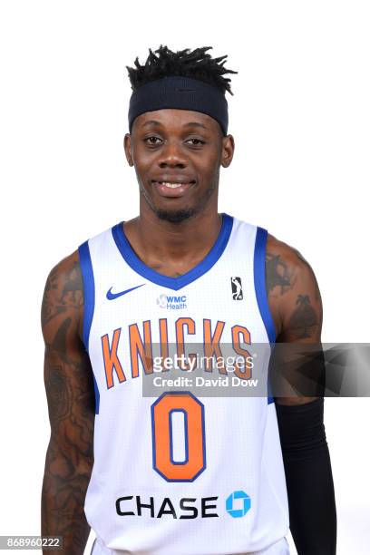 Devon Baulkman of the Westchester Knicks poses for a head shot during the NBA G-League media day on October 31, 2017 in Tarrytown, New York. NOTE TO...