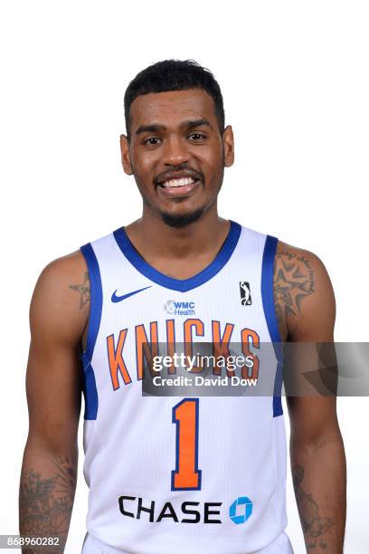 Xavier Rathan-Mayes of the Westchester Knicks poses for a head shot during the NBA G-League media day on October 31, 2017 in Tarrytown, New York....