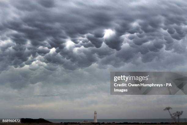Mammatus clouds over St Mary's Lighthouse in Whitley Bay.