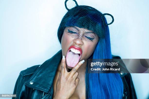 Rapper and reality TV personality, Brittney F. Taylor poses for a portrait on October 17, 2017 in New York City.