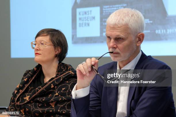 Director Kunstmuseum Bern Nina Zimmer and curator Bundeskunstalle of Rein Wolfs are seen during the "Bestandsaufnahme Gurlitt 'Entartete Kunst -...