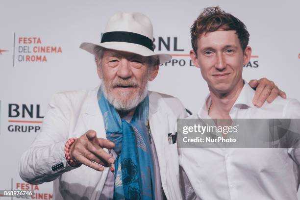 Ian McKellen and Joe Stephenson attend 'McKellen: Playing The Part' photocall during the 12th Rome Film Fest at Auditorium Parco Della Musica on...