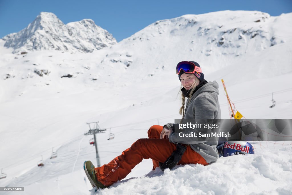 British Female Freestyle Snowboarder Katie Ormerod During Spring Training In Corvatsch Switzerland