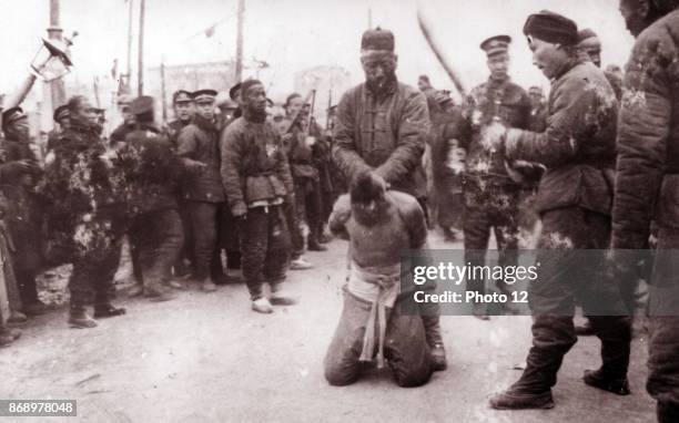 Execution of rebels in Beijing, China following the Boxer Rebellion. The Boxer Uprising or Yihetuan Movement was an anti-imperialist uprising which...