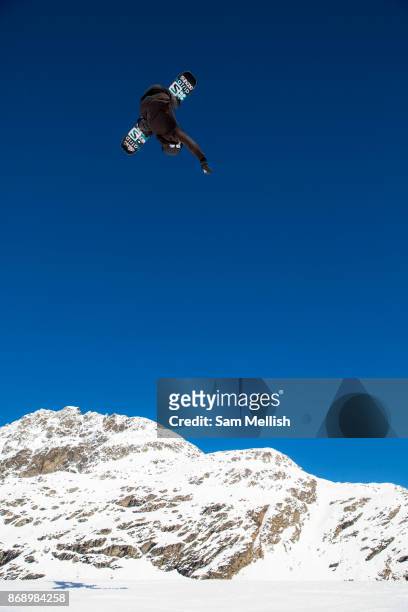 British freestyle snowboarder Matt McCormick during spring training on 05th May 2017 in Corvatsch, Switzerland. Piz Corvatsch is a mountain in the...