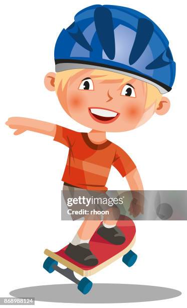 boy on scateboard - marram grass stock illustrations