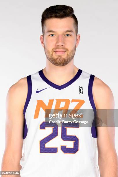 Alec Peters of the Northern Arizona Suns poses for a head shot during NBA G-League media day on October 31, 2017 at Prescott Valley Event Center in...