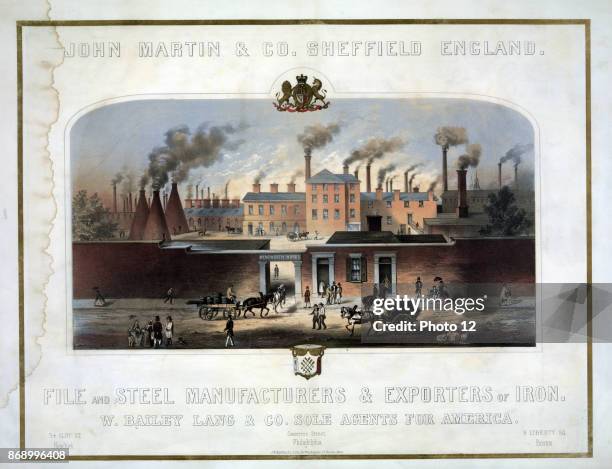 Advertisement for John Martin & Co., Sheffield, England. File and steel manufacturers & exporters of iron.